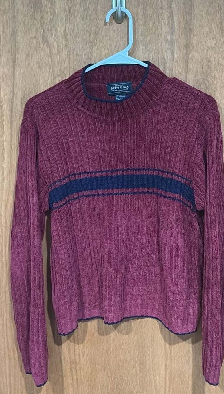 Genuine Sonoma Jean Company Ribbed Turtleneck Sweater Size M Burgundy